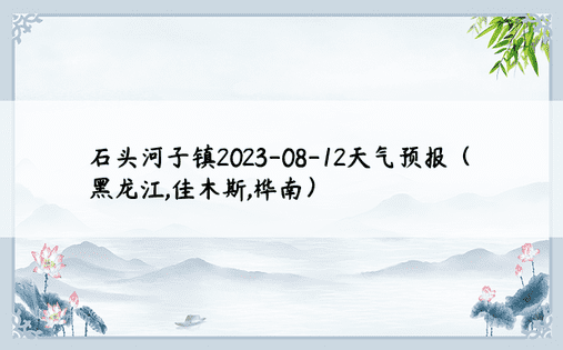 石头河子镇2023-08-12天气预报（黑龙江,佳木斯,桦南）